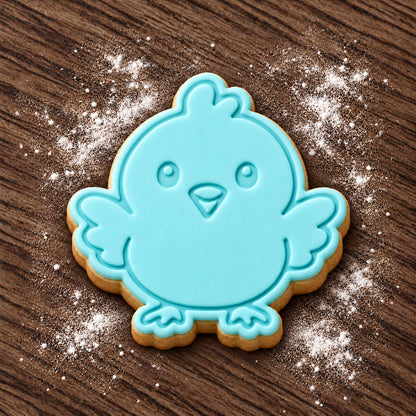 Chick decorated fondant cookie