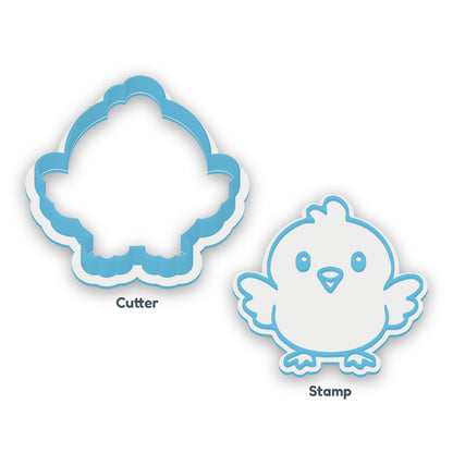 Chick separate cookie cutter and matching embosser