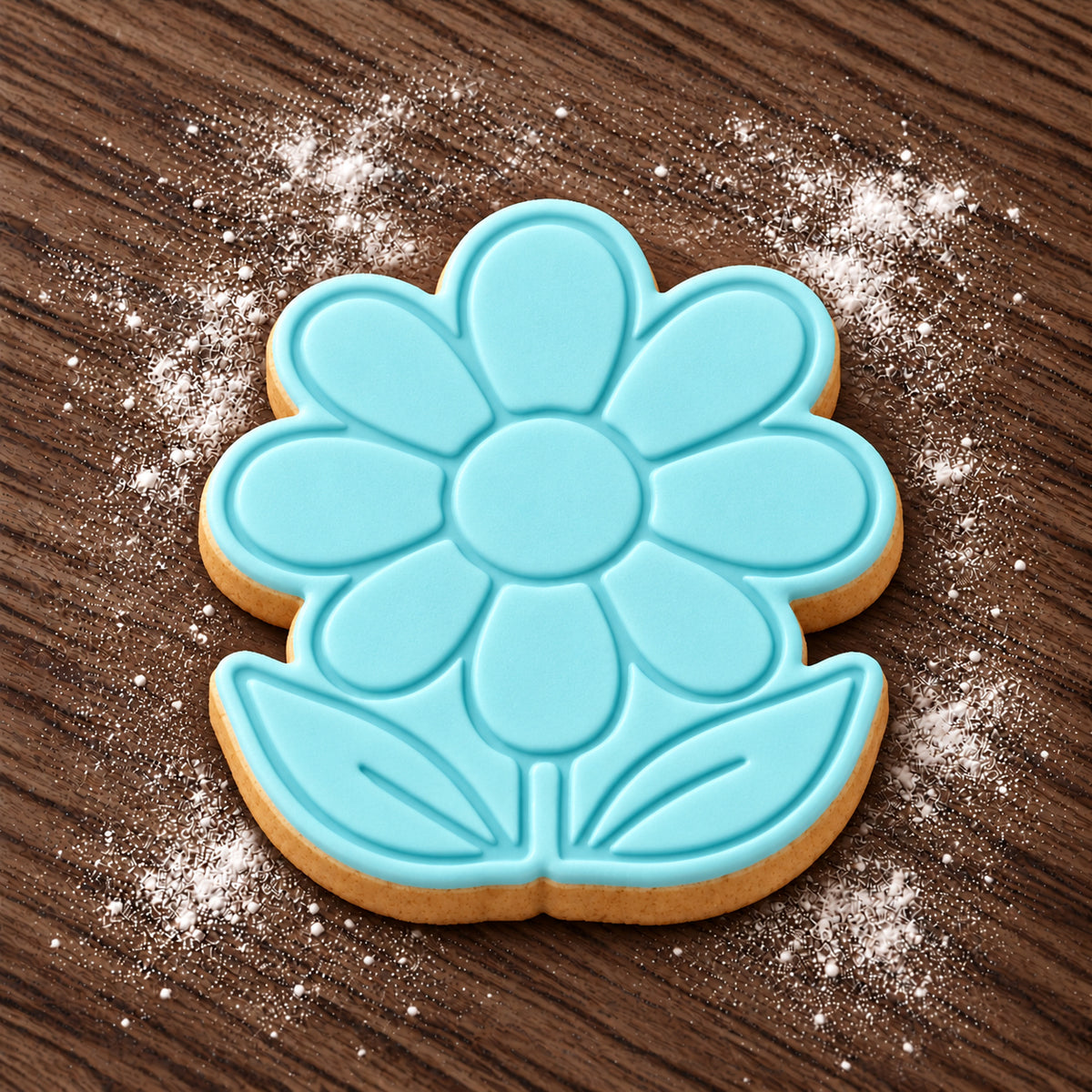 Daisy decorated fondant cookie