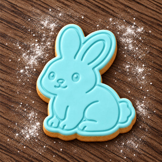 Sitting Bunny decorated fondant cookie