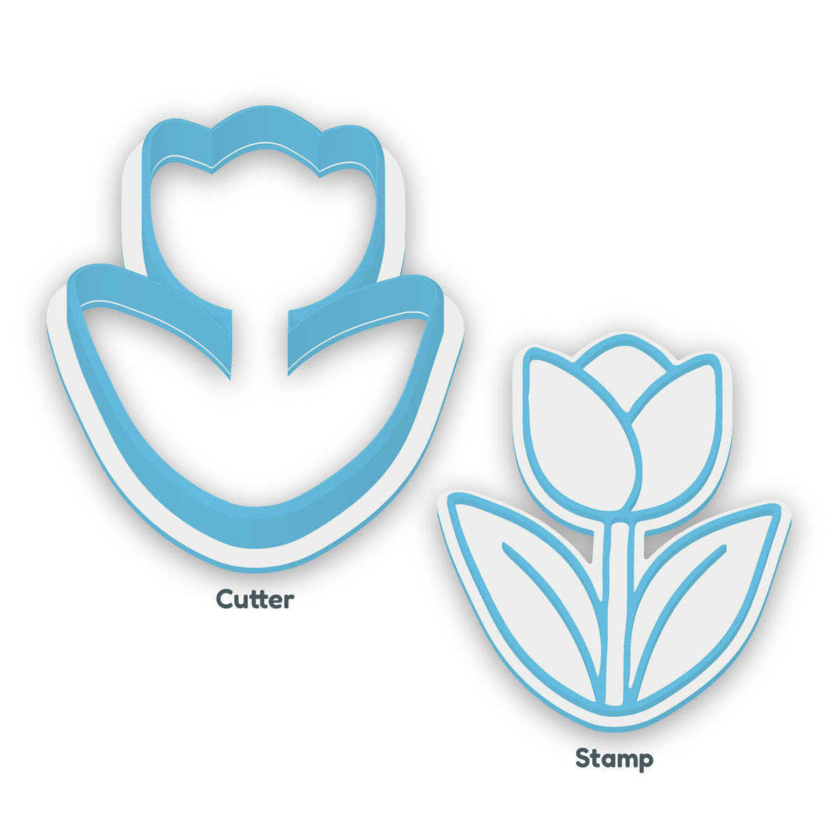Tulip separate cookie cutter and matching embosser