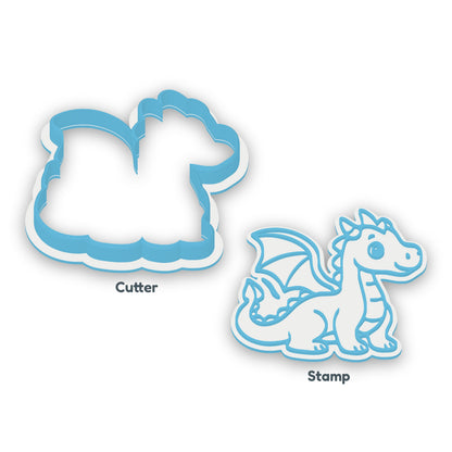 Dragon separate cookie cutter and matching embosser