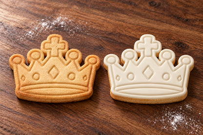 King's Crown plain and white fondant cookie examples