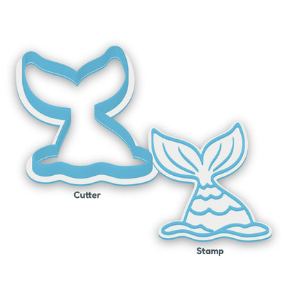 Mermaid Tail separate cookie cutter and matching embosser