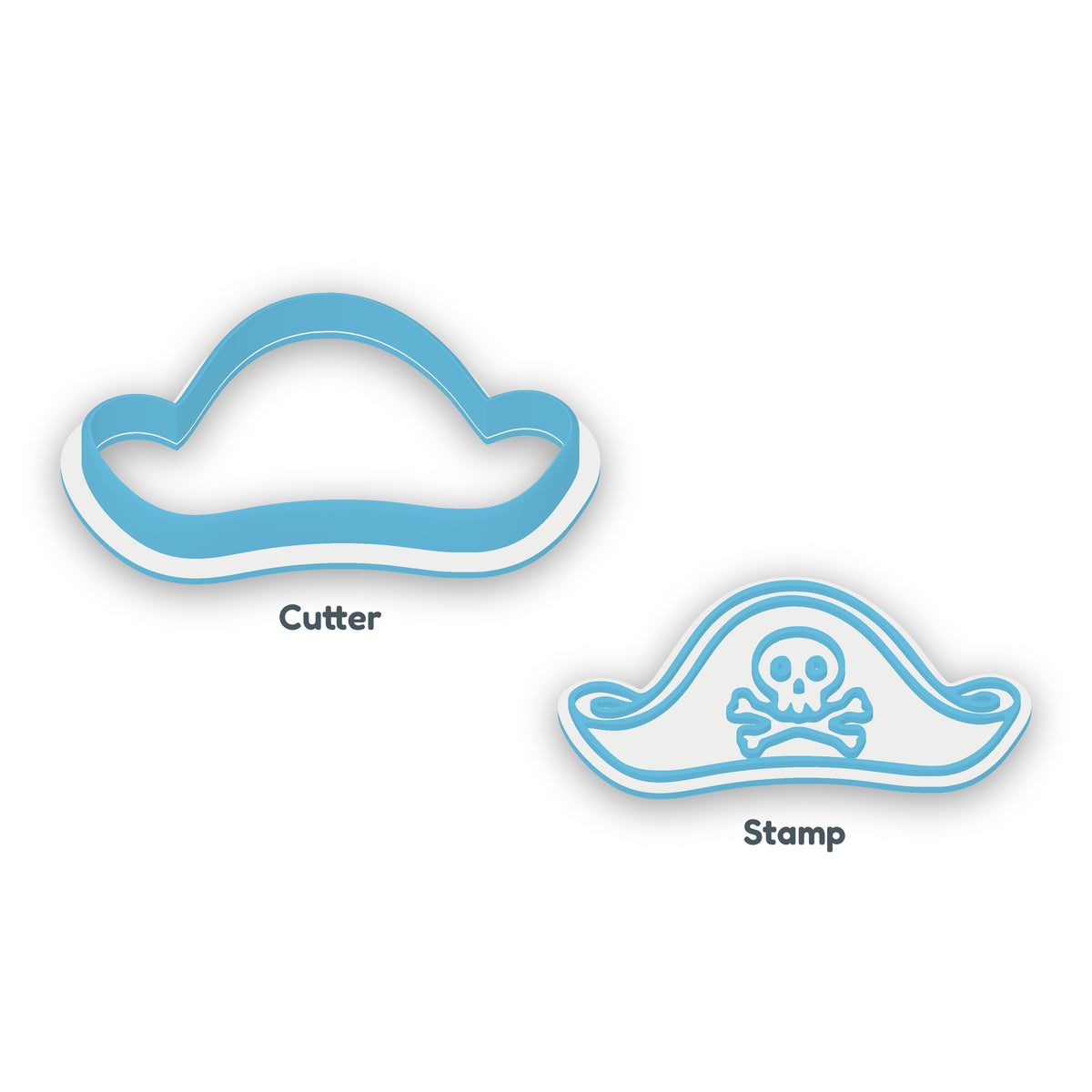 Pirate Hat separate cookie cutter and matching embosser