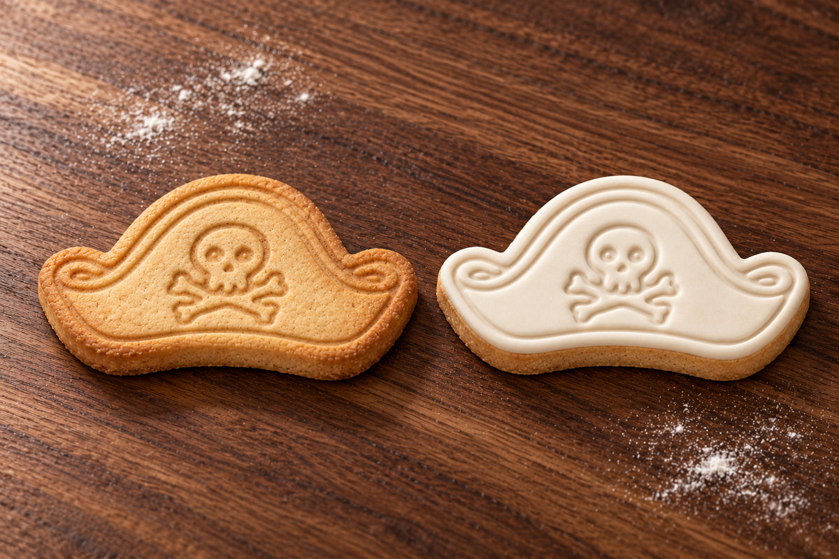 Pirate Hat plain and white fondant cookie examples