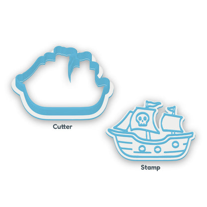 Pirate Ship separate cookie cutter and matching embosser