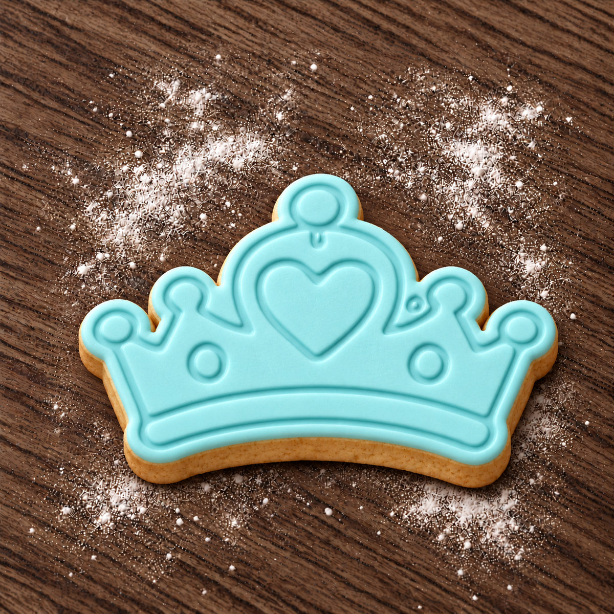 Princess Crown decorated fondant cookie