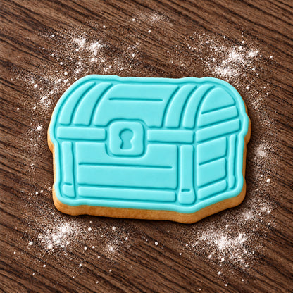 Treasure Chest decorated fondant cookie