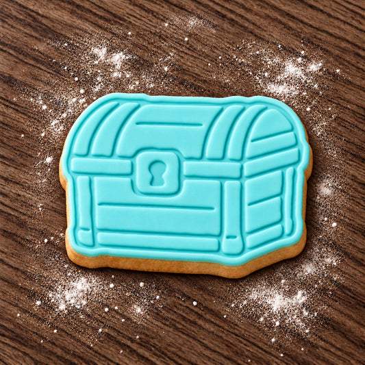 Treasure Chest decorated fondant cookie