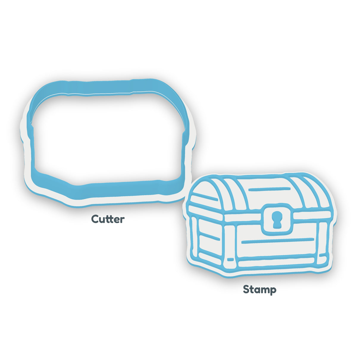 Treasure Chest separate cookie cutter and matching embosser