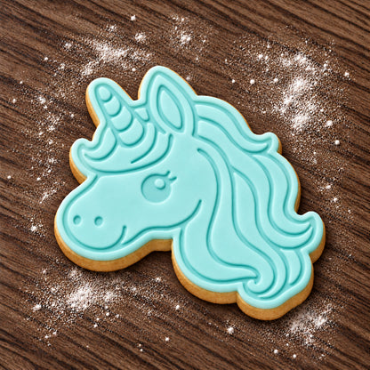 Unicorn Face decorated fondant cookie