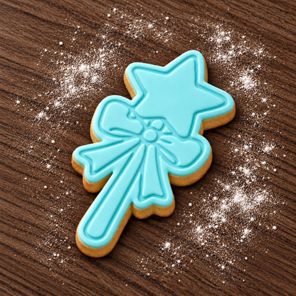 Wand decorated fondant cookie