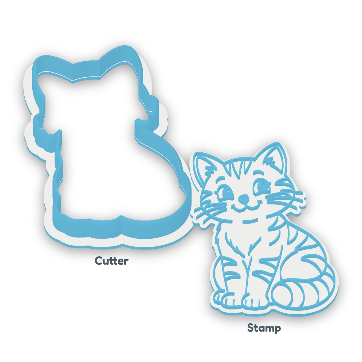 Barn Cat separate cookie cutter and matching embosser