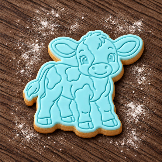Calf decorated fondant cookie