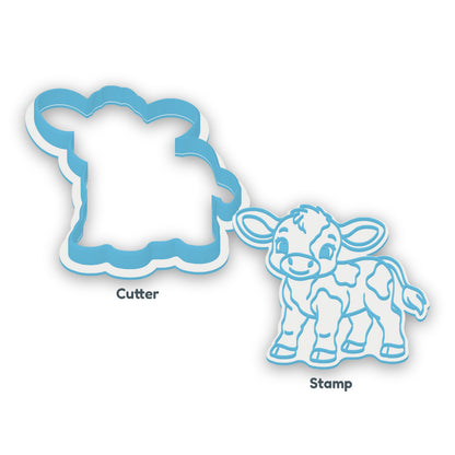 Calf separate cookie cutter and matching embosser