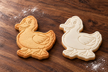 Duck plain and white fondant cookie examples