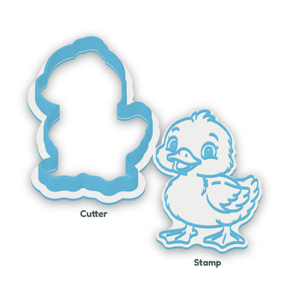 Duckling separate cookie cutter and matching embosser