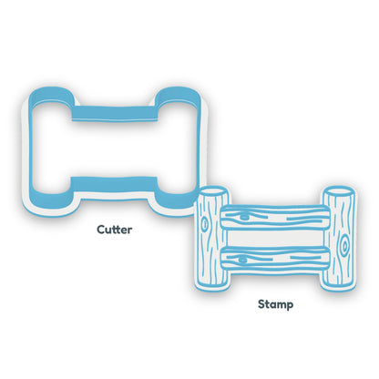Fence separate cookie cutter and matching embosser