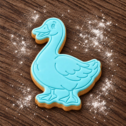 Goose decorated fondant cookie
