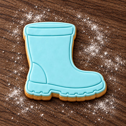 Gumboot decorated fondant cookie
