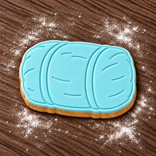 Hay Bale decorated fondant cookie