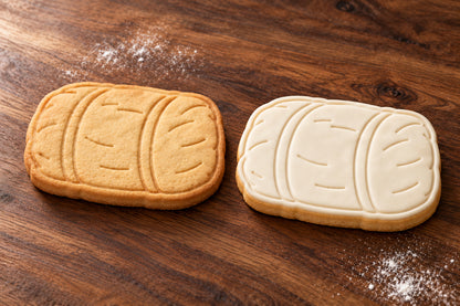 Hay Bale plain and white fondant cookie examples