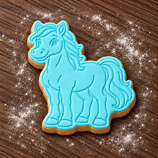 Horse decorated fondant cookie