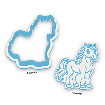 Horse separate cookie cutter and matching embosser