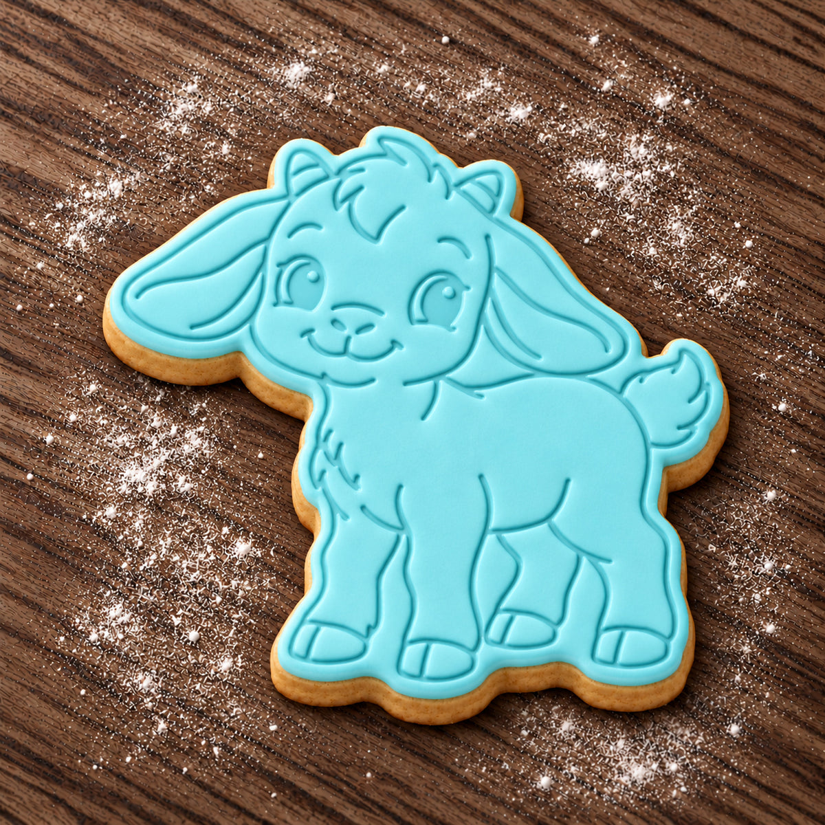 Kid Goat decorated fondant cookie