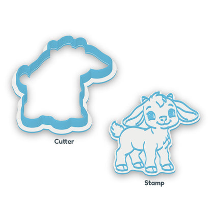 Kid Goat separate cookie cutter and matching embosser