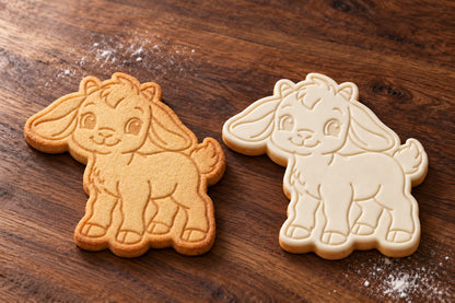 Kid Goat plain and white fondant cookie examples