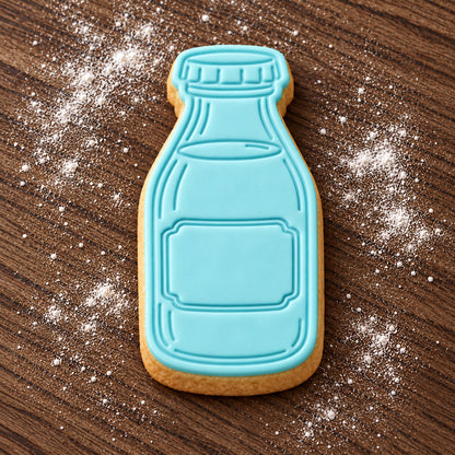 Milk Bottle decorated fondant cookie