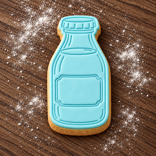 Milk Bottle decorated fondant cookie