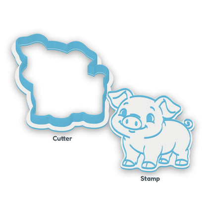 Piglet separate cookie cutter and matching embosser