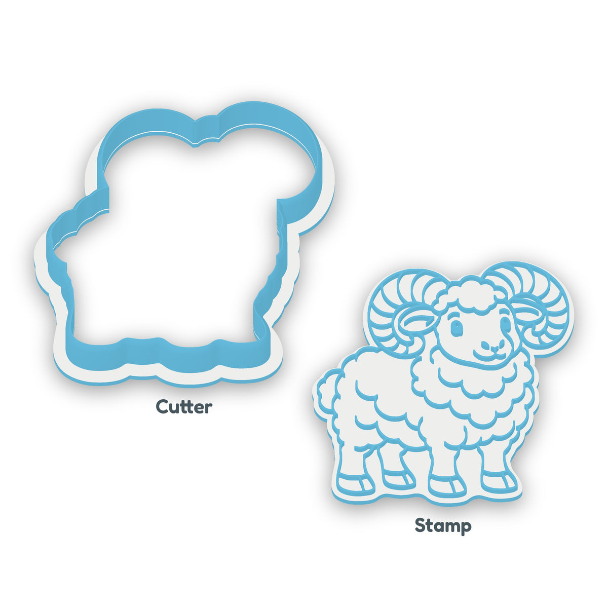 Ram separate cookie cutter and matching embosser