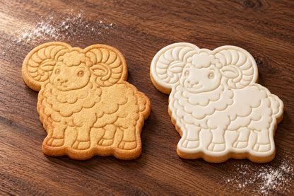 Ram plain and white fondant cookie examples