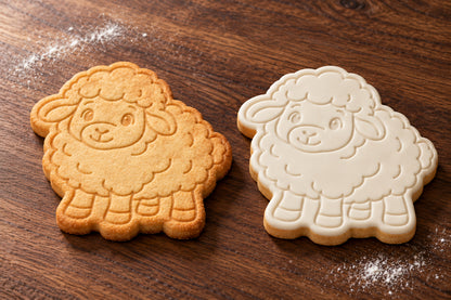 Sheep plain and white fondant cookie examples