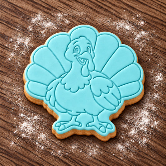 Turkey decorated fondant cookie