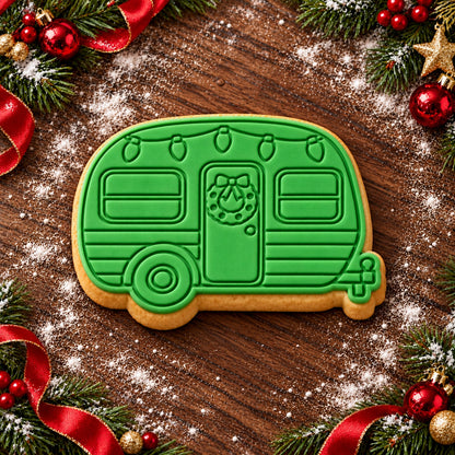Festive Caravan cookie cutter and embosser set - image 1