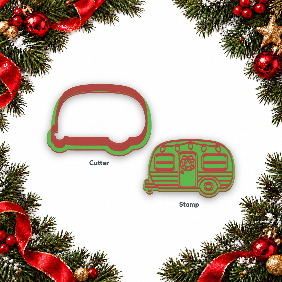Festive Caravan cookie cutter and embosser set - image 2