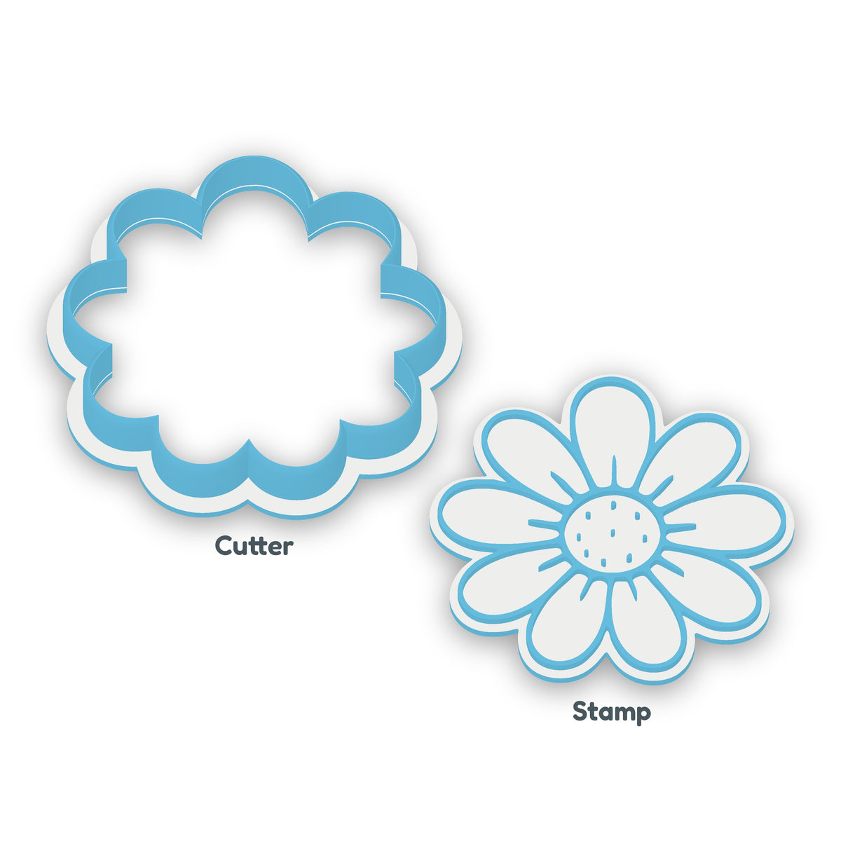 Daisy separate cookie cutter and matching embosser