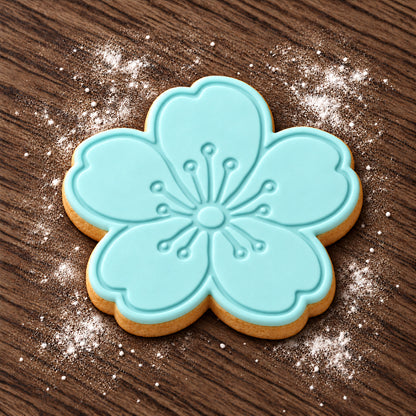 Blossom decorated fondant cookie