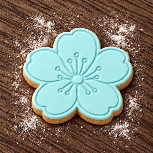 Blossom decorated fondant cookie