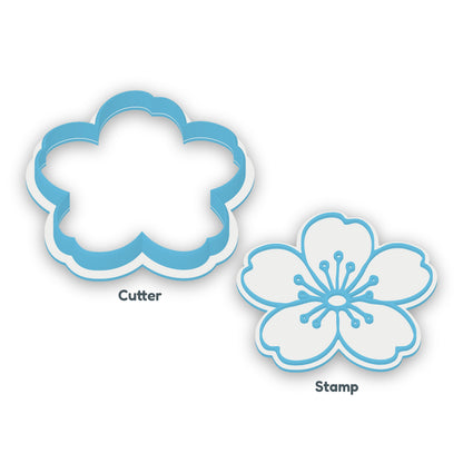 Blossom separate cookie cutter and matching embosser