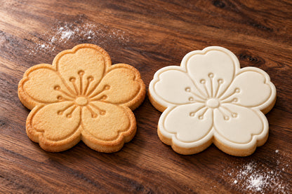 Blossom plain and white fondant cookie examples