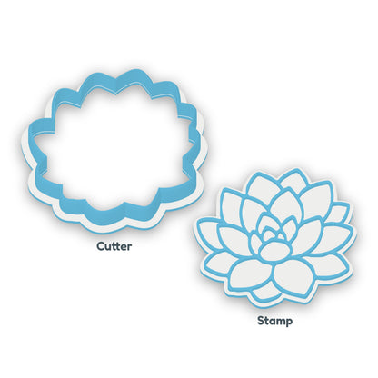 Succulent separate cookie cutter and matching embosser