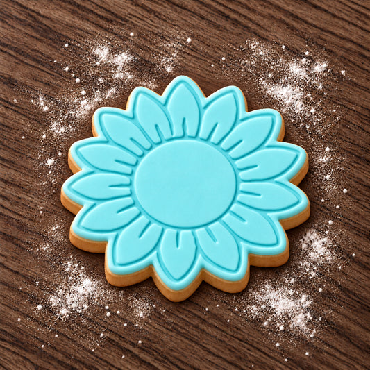 Sunflower decorated fondant cookie