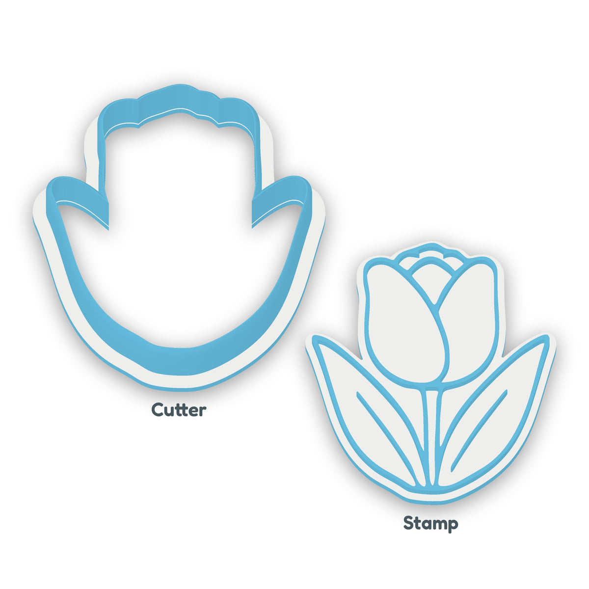 Tulip separate cookie cutter and matching embosser