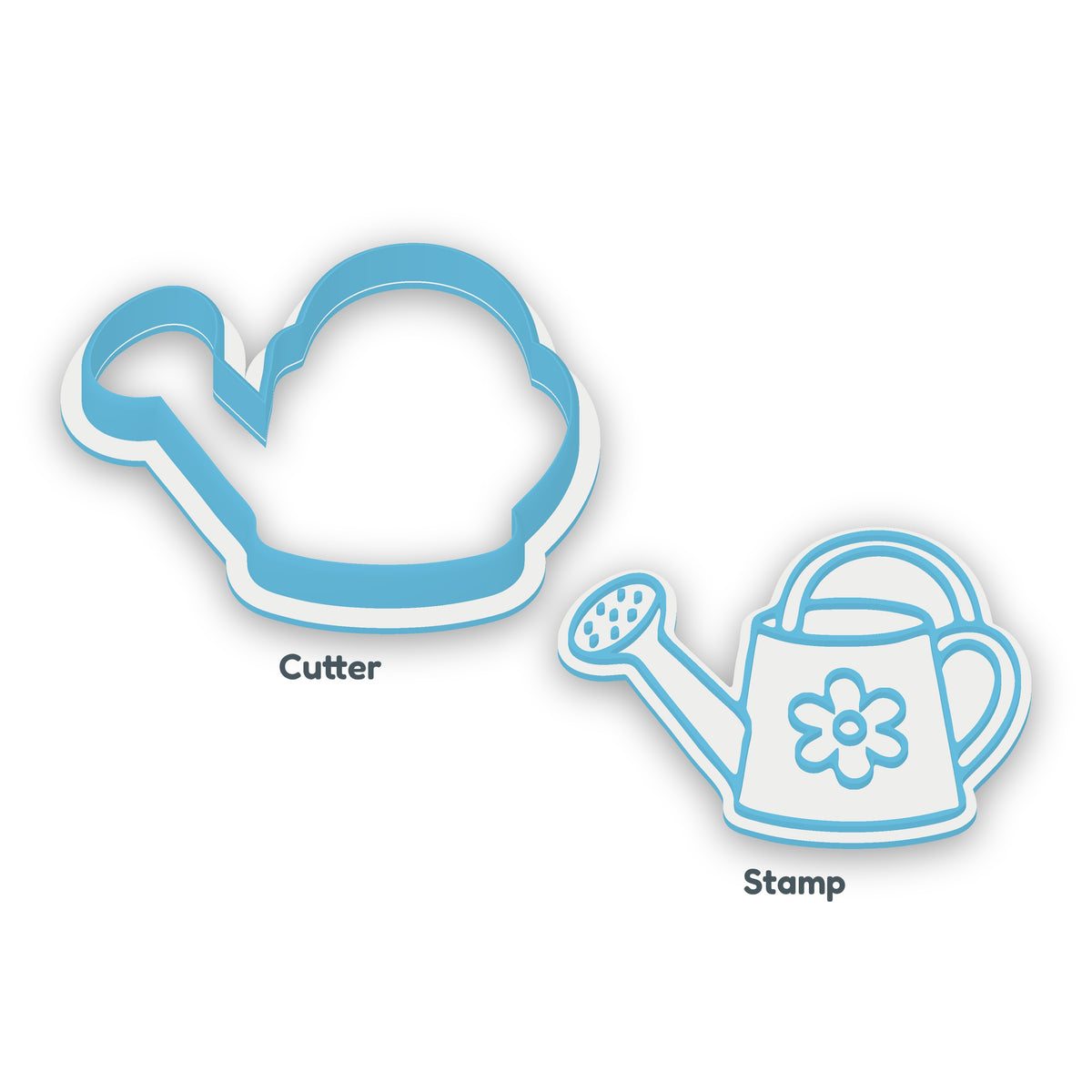 Watering Can separate cookie cutter and matching embosser